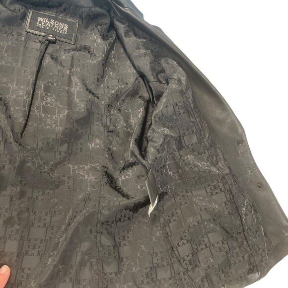 Wilsons Leather Pelle Studio Womens Black Leather Blazer Jacket Sz M SKU 9414 - Picture 11 of 13